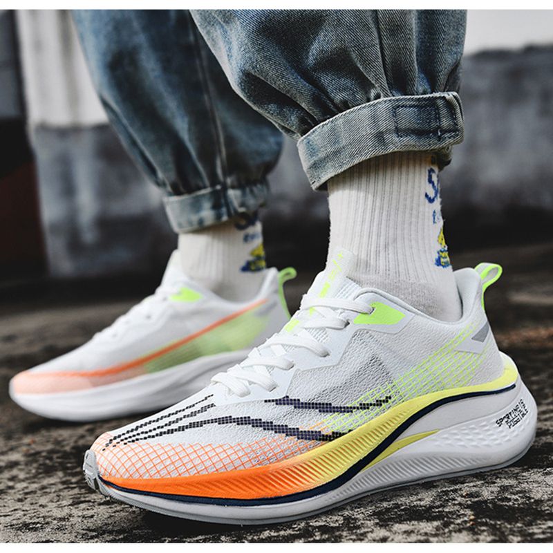 Zapatillas deportivas transpirables con amortiguación de impactos y placa de carbono para carreras de estudiantes, para hombre y mujer, 2024_voghion.com