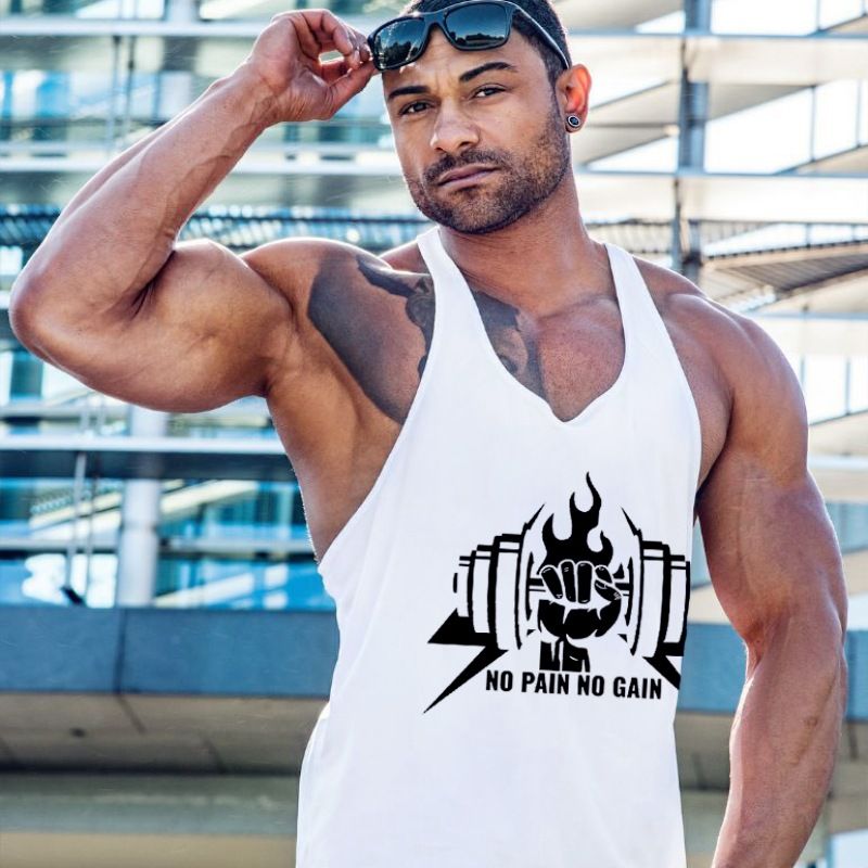 Sports Workout Casual Printed Quick-Dry Breathable Split Muscle Trendy Fitness Tank Top_voghion.com