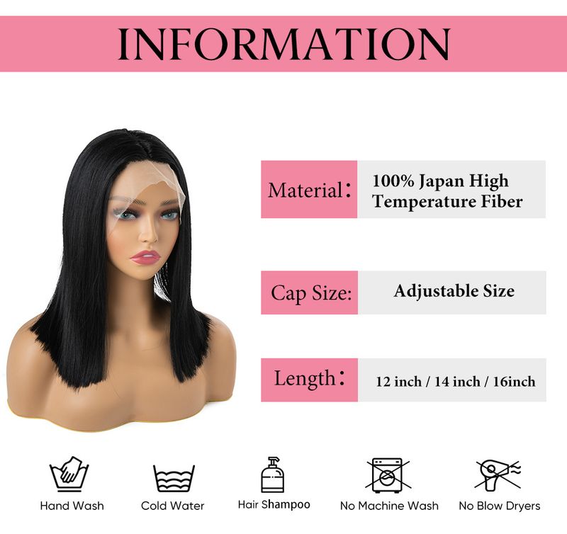 Neue Perückenkopfbedeckung für Damen, mittellang, handgewebte T-förmige Perücke mit Rosennetz-Simulation_voghion.com