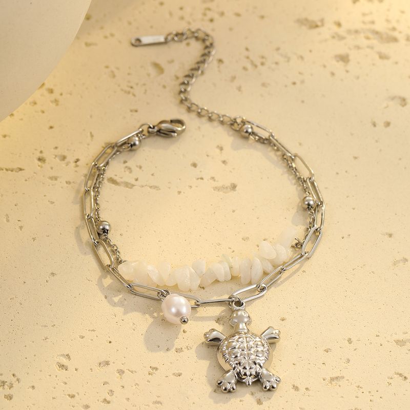 Cross Border European And American Bracelets Niche Design Beaded Ocean Style Bracelets Stainless Steel Stacking Bracelets Female Fashion Simple_voghion.com