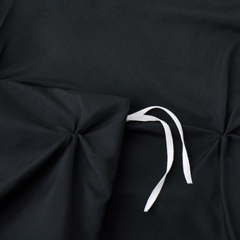 Weiche Faser Blume Ziehen Handwerk Schwarz Plissee Bettbezug Bettbezug Home Textile Bettwäsche Dreiteiliges Set_voghion.com