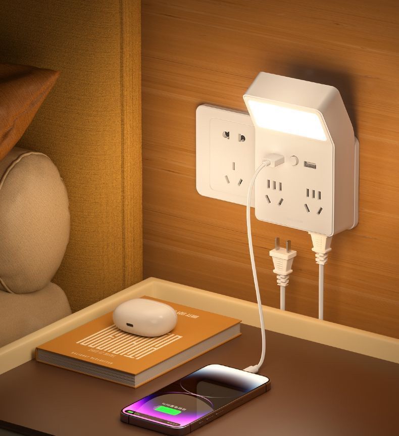 Multifunzione USB multiporta convertitore presa multipresa per casa studenti dormitorio protezione degli occhi studio comodino LED_voghion.com