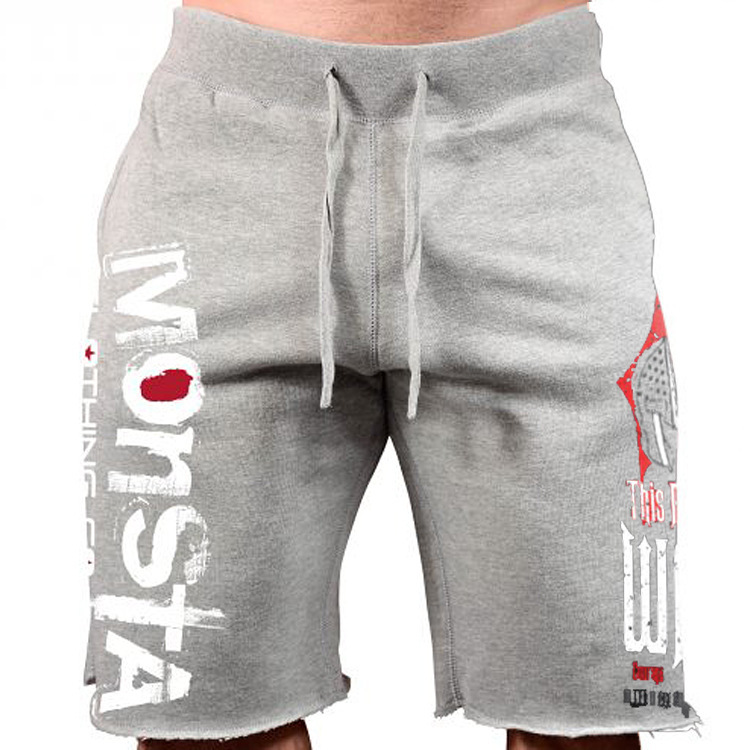 Muscle Fitness Brother - Pantalones cortos elásticos de algodón con estampado grande para hombre, deportes, correr, ocio, personalidad_voghion.com