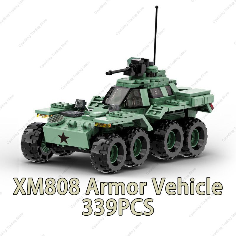 2024 Modern Military BOXER XM808 Armor Vehicle DANA M2 BTR-4 Infantry Fighting Car Model Building Blocks Sets Doll Brick Kid Toy_voghion.com