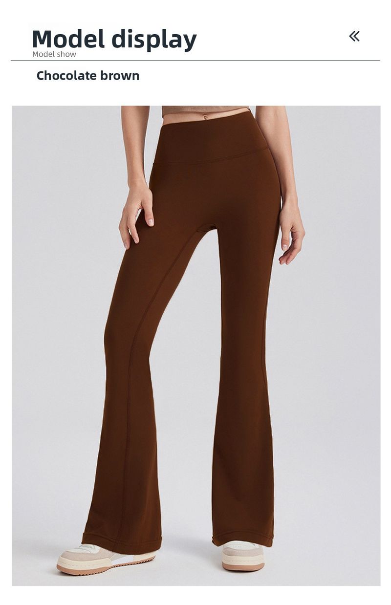High Waist Tummy Control Yoga No Embarrassing Lines Flared Pants Pilates Running Training_voghion.com