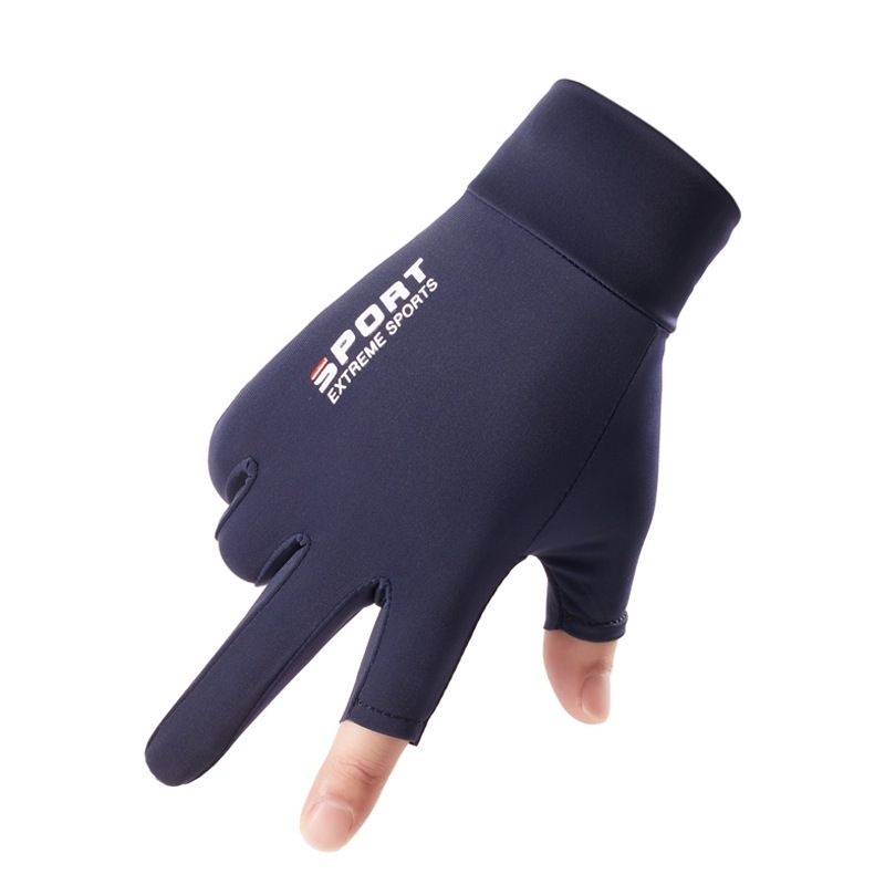 Guanti da ciclismo Guanti in seta ghiacciata da uomo, estivi, con due dita, da asporto, per ciclismo, guida, protezione solare, guanti sottili_voghion.com