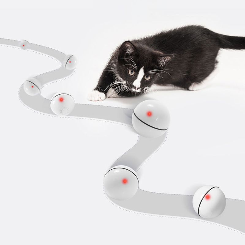 Guangying elektrische USB-oplaadbare interactieve kattenbal met rollend LED-licht_voghion.com