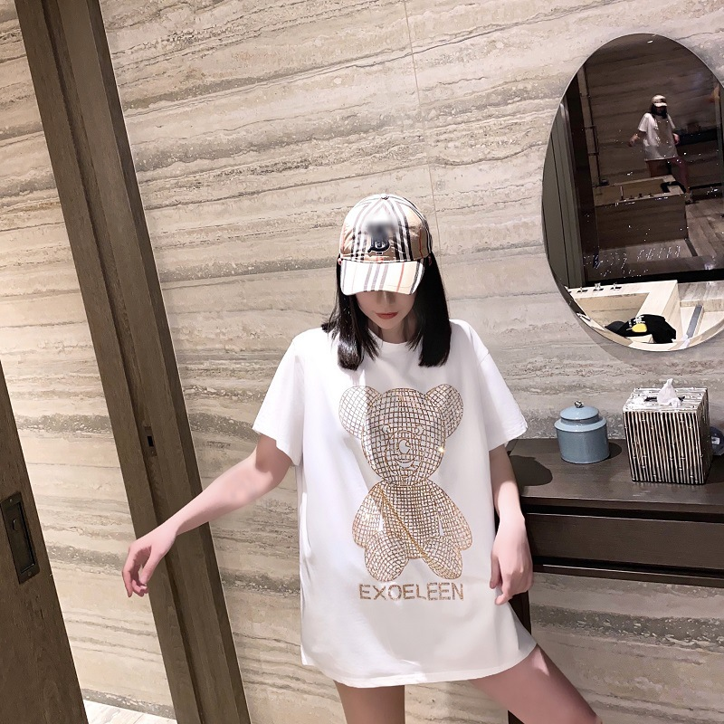 T-shirt di media lunghezza alla moda da donna_voghion.com