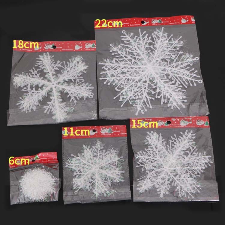 Hochwertige Schneeflocken-Ornamente aus Kunststoff für Weihnachtsbaumschmuck – 6 Größen erhältlich (3/6 Stück pro Packung)_voghion.com