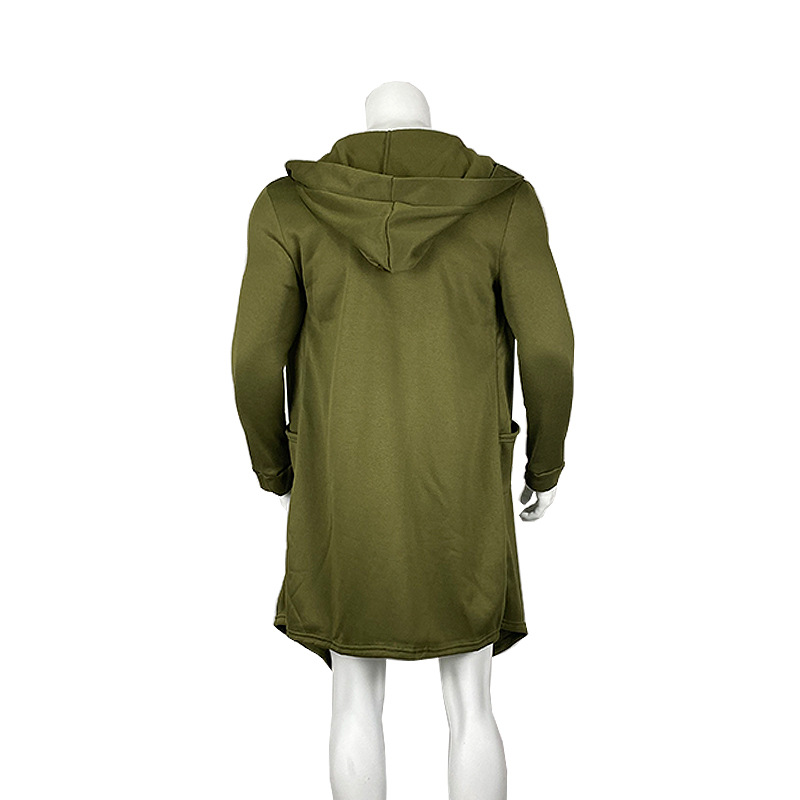 Men's clothing cardigan mid-length overcoat hooded coat_voghion.com
