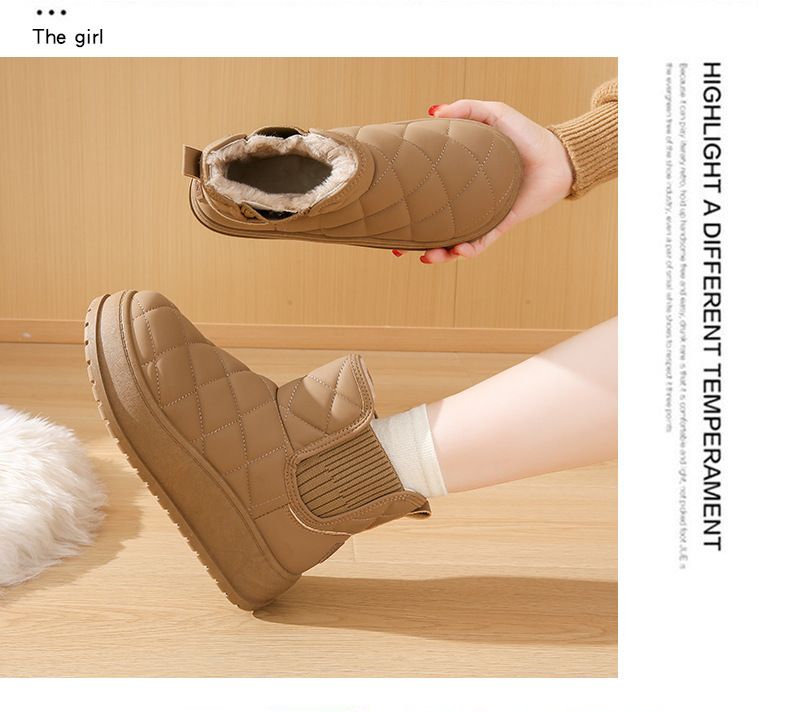 Fleece High-Top Socken Stiefel Studentinnen Trend Warm Casual Baumwollschuhe_voghion.com