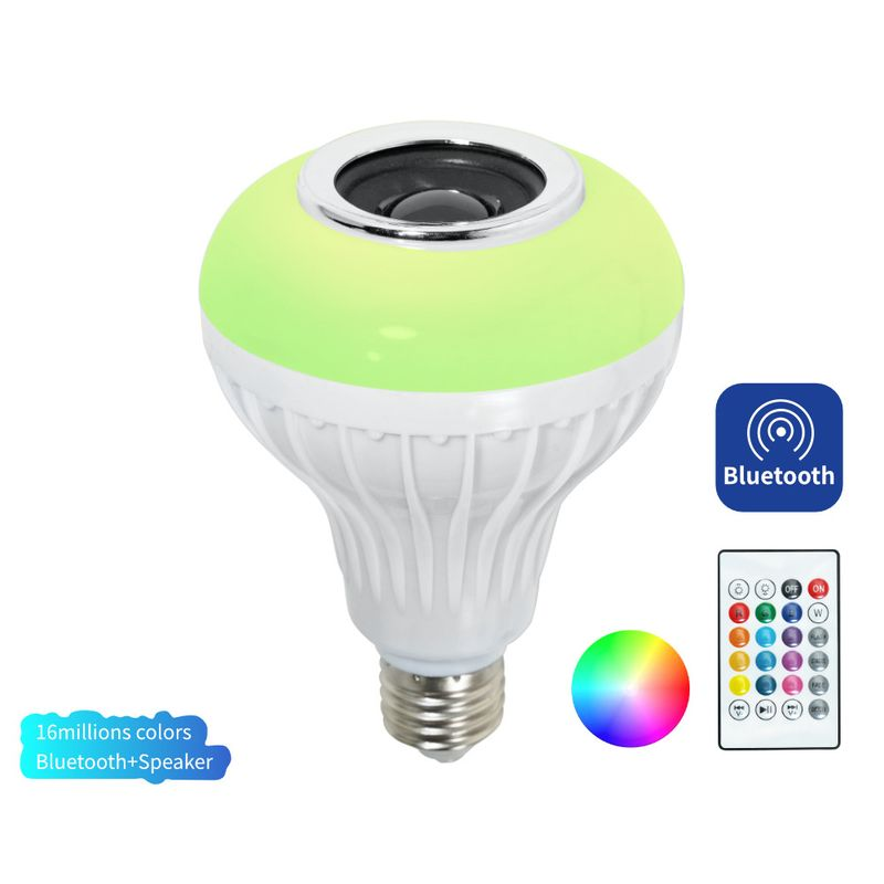 Hitech Kablosuz Bluetooth uyumlu E27 LED Ampul Müzik Çalma Lambası Uzaktan Kumandalı_voghion.com