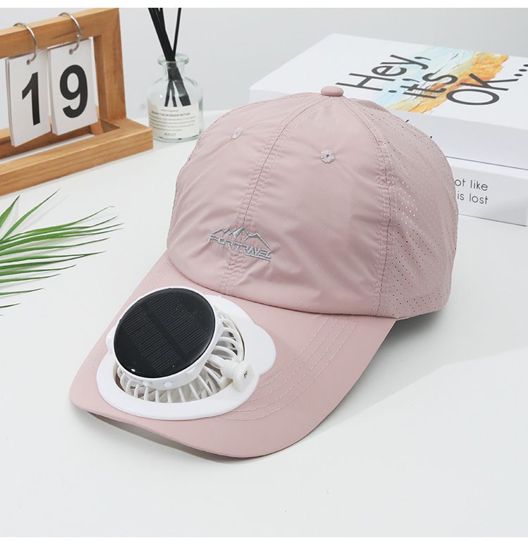 Sommer-Solarlade-Digital-Dislay-Ventilator für den Außenbereich, schnelltrocknender Sonnenschutz, breiter, atmungsaktiver Krempenhut, Entenschnabel_voghion.com