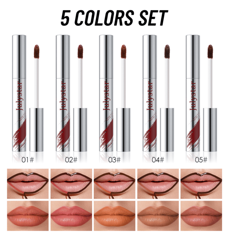 PSJ701-069M Lipstick Tear Strip Lip Gloss, Makeup Mist Face Brush, Long-lasting Waterproof Easy-to-Color Lipline, 5-color Tear Strip Moisturizing Lip Gloss, Velvet Lip Gloss Texture 24h, Single Ite_voghion.com