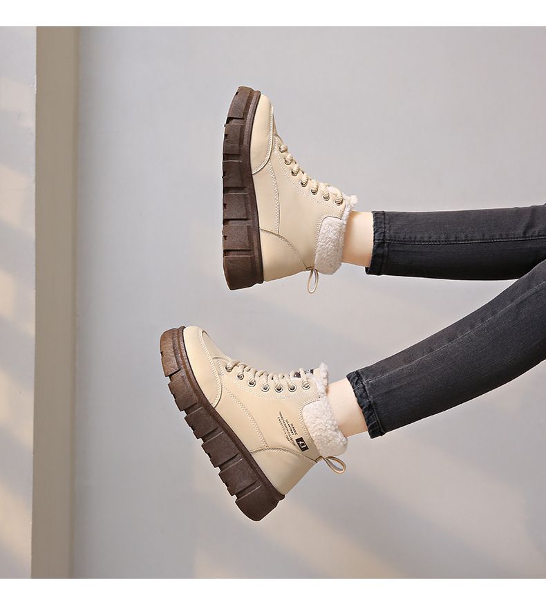 Martin Boots High-top Velvet Dames Student Dikke zool Casual Warm Straatfoto_voghion.com