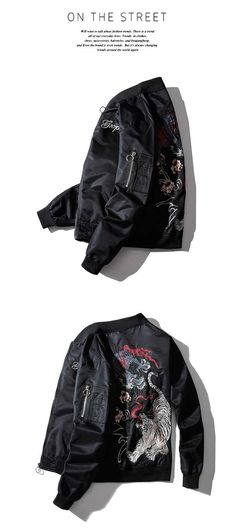 Men's Clothing Baseball Uniform For Men In Autumn And Winter Dragon Pattern Loose Bomber Jacket Trendy Street Handsome Thin Embroidered Jacket_voghion.com
