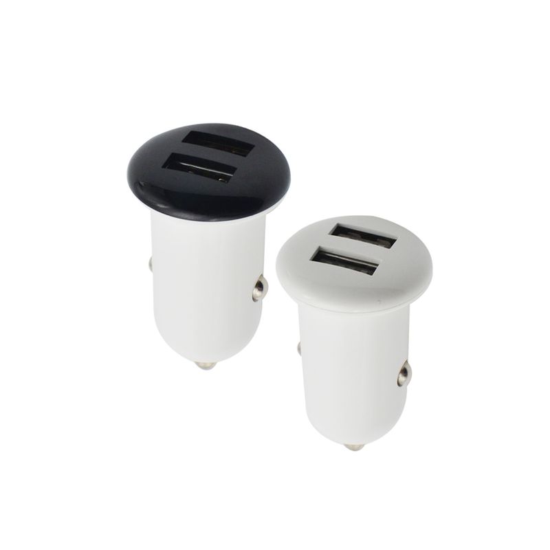 Muziekfestival 2.1A USB-poort Ronde ring Mini-oplaadapparaat Dual U-autolader_voghion.com