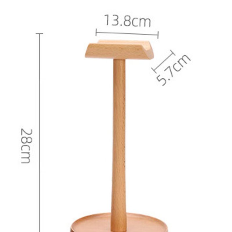 Supporto per cuffie in legno di noce nero, supporto per cuffie over-ear minimalista in legno massello_voghion.com