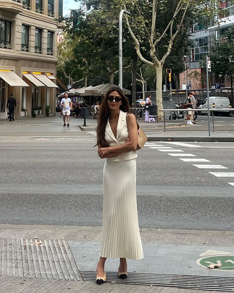 Damenbekleidung Sommer New Style Anzug Kragen Anzug Weste Top Mittellanger Faltenrock Anzug_voghion.com