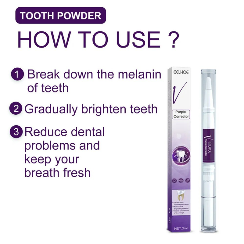 V34 Purple Whitening Tooth Paste Čistí ústa Svěží dech Odstraňuje žluté skvrny Chrání zuby White Dekontaminační péče 2023_voghion.com