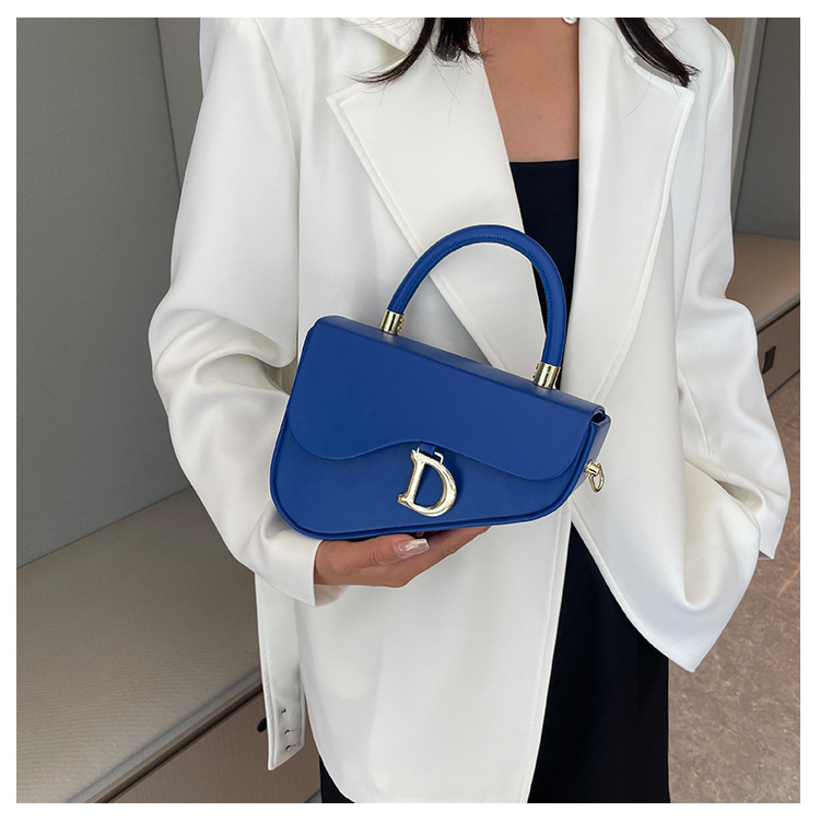 Bags2023 new solid color box bag hard handle handbag personality design versatile shoulder bag fashion Messenger bag_voghion.com