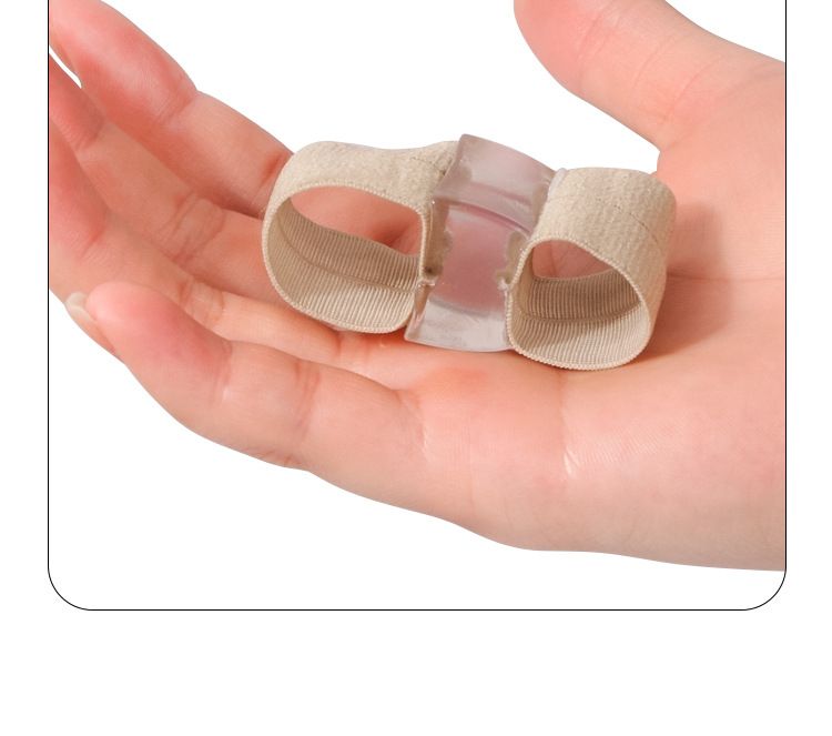 Correttore per alluce valgo e divaricatore per dita dei piedi in silicone traspirante - Design a doppio foro per alluce valgo e dita sovrapposte, beige/nero,_voghion.com