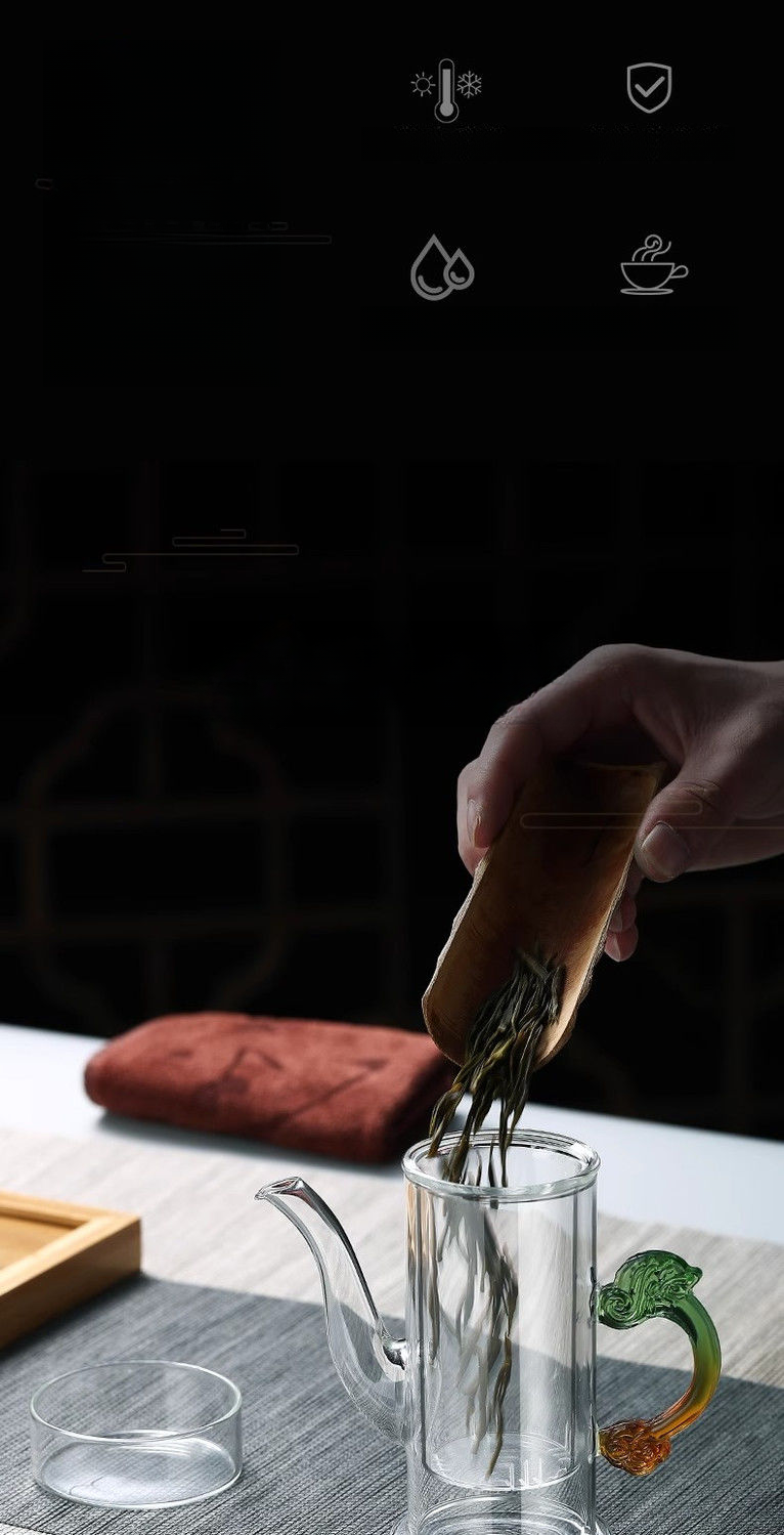 Brewing Glass Teapot Kung Fu Pu'er Filter Water Separation Red Double Ear Cup Set Household Single Brew Tea Maker_voghion.com