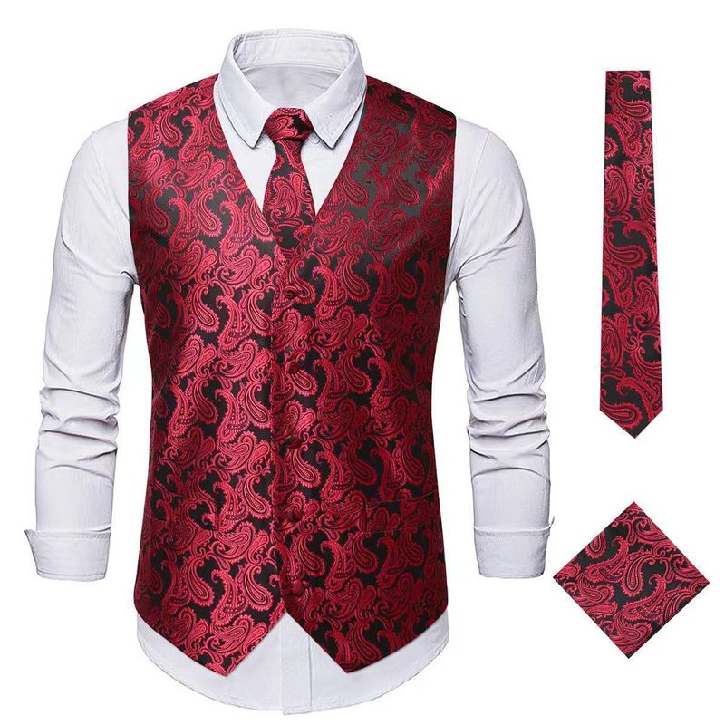 Nieuwe modieuze oversized herenpak Europese casual taille bloemen formeel vest_voghion.com