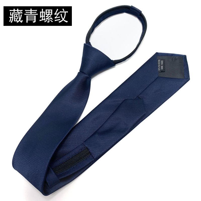 Cravate tendance pour hommes et femmes, étudiante, simple, pratique et décontractée, style minimaliste, coupe étroite, 6 cm, bleu marine_voghion.com