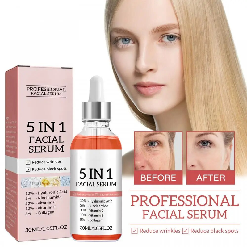 1 In Moisturizing Whitening Anti Wrinkle Aging Vitamin C Hyaluronic Acid Ansiktsserum Krymp porer Hudvård 30Ml nya är_voghion.com