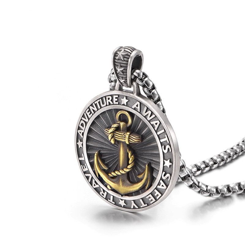 WEIER Anchor Pendant Silver Necklace For Men And Women, Niche Design With A Sense Of Sophistication, Stylish Sweater_voghion.com