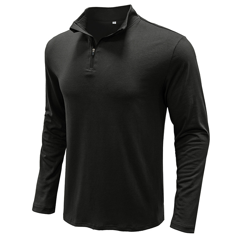 Polo con cerniera pullover con colletto in piedi da uomo T-shirt a maniche lunghe autunno/inverno 2023 nuova_voghion.com