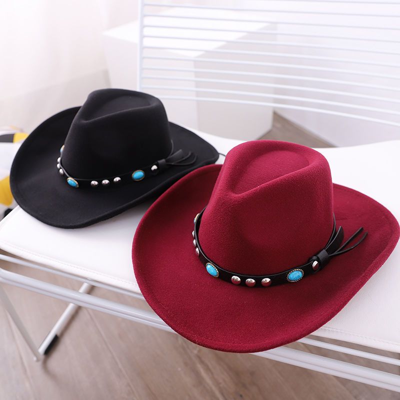 Top da uomo a tesa larga autunnale e invernale in lana calda jazz britannica per cappello da ballo tibetano da cowboy a collo grande da donna_voghion.com