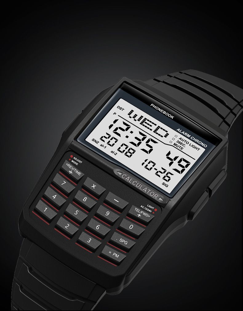 Fashion Luxury Men's Calculator Watch Multi-function Led Electronic Watch Men's Sports Watch Computer Style Military_voghion.com
