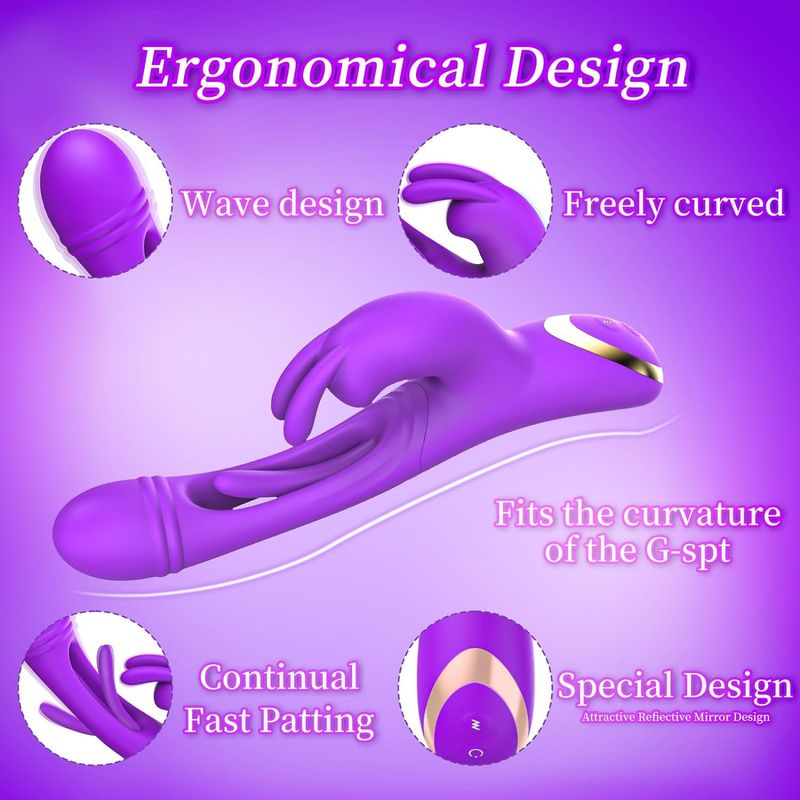 Vibrator Sex For Women 4IN1 Rabbit Vibrators Toys With Flapping Vibrating Dildos & Tapping Bunny Adult Products_voghion.com