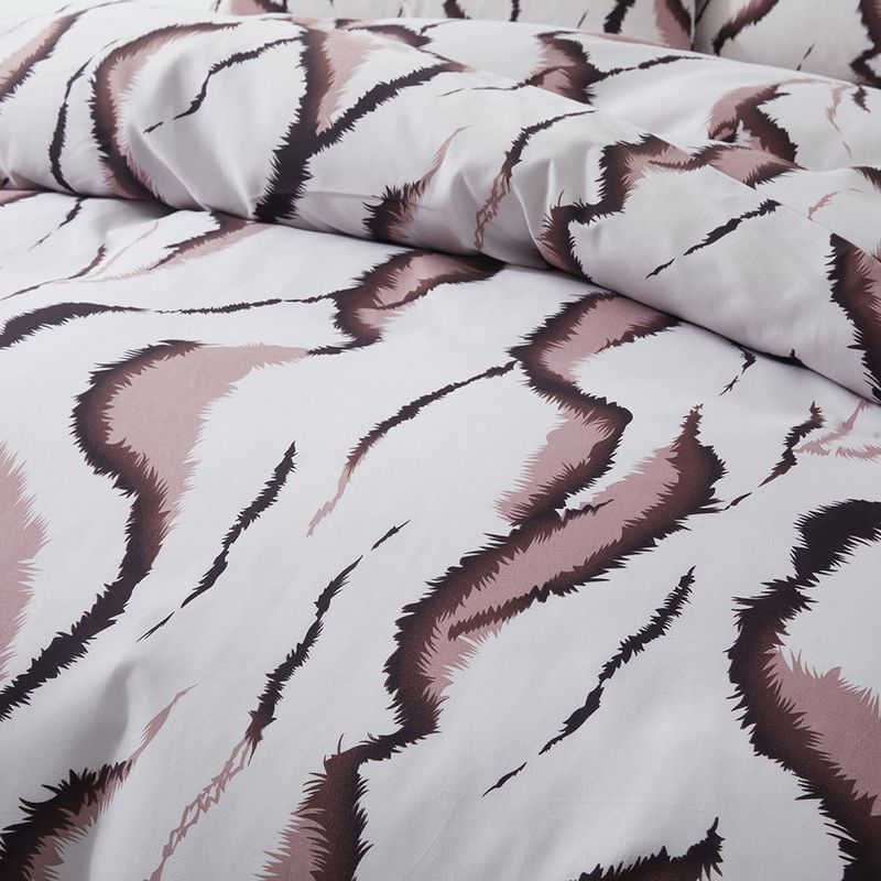 Dekbedovertrek met zwart-witte zebratextuur, dubbelzijdig bedrukt, dekbedovertrek, driedelige set van zacht polyester - gefreesde fluwelen textuur_voghion.com