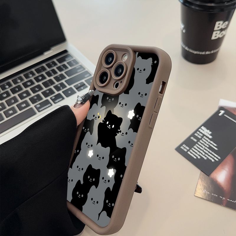 Custodia in silicone con simpatico gatto dei cartoni animati per Xiaomi Redmi Note 13 12 Pro Plus 5G 12S 11S 11 10S Redmi 12 13 13C 14C Cover morbida antiurto_voghion.com