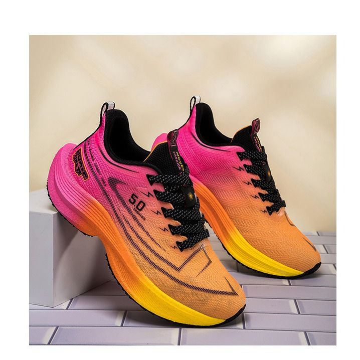 Professional Racing Carbon Plate Ultra-light Shock Absorption Popcorn Rebound Unisex Sports Marathon Running Shoes_voghion.com