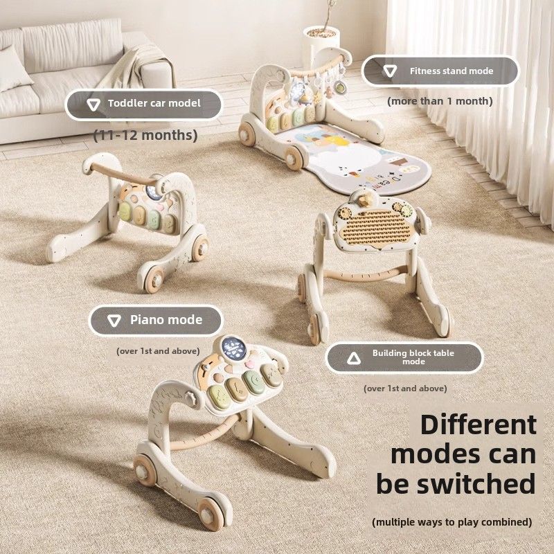 Qiao Le Bear Baby Pedal Piano Fitness Rack Walker 3 luni 6 Puzzle Educație timpurie Nou-născut Toddler Baby Toys_voghion.com