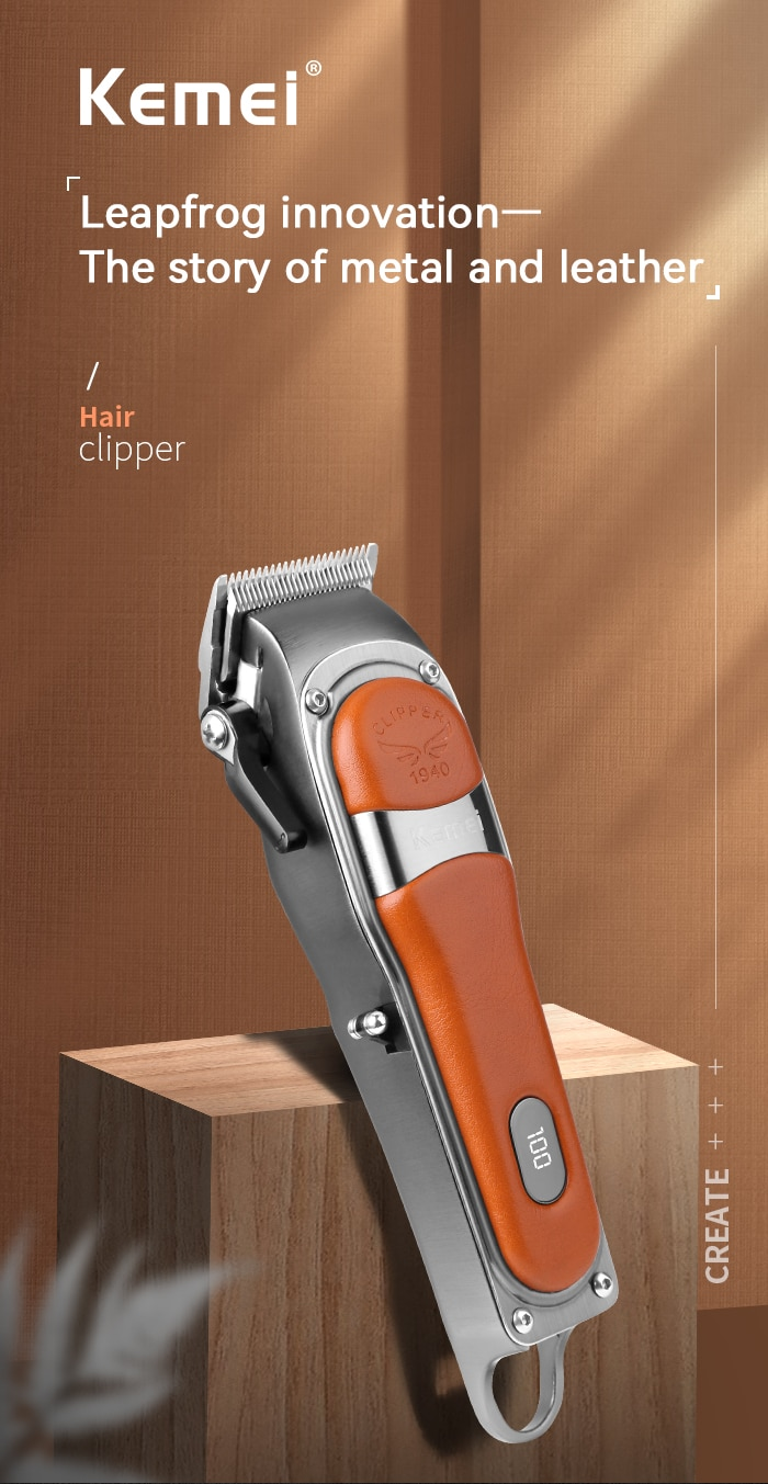 Kemei Professional Fade Hair Clipper Combo Zero Gapped Cordless Edge Hair Trimmer Barber Shop Electric 2 Hair Cutting Machines_voghion.com