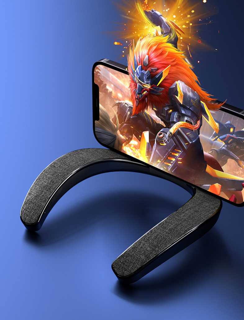 New Neck-Hanging Wireless Bluetooth Fabric Subwoofer Stereo Open Audio Gaming Speaker_voghion.com