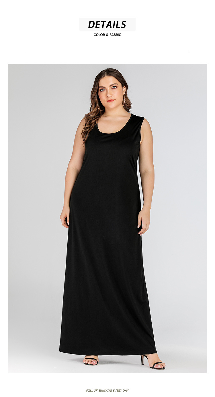 Neit Fréijoer/Summer 2023 Grouss Dammekleed mat hellem, reifem, effenfaarwegem, schlankem, lockerem Halsband a lockerem Hals, JR326_voghion.com