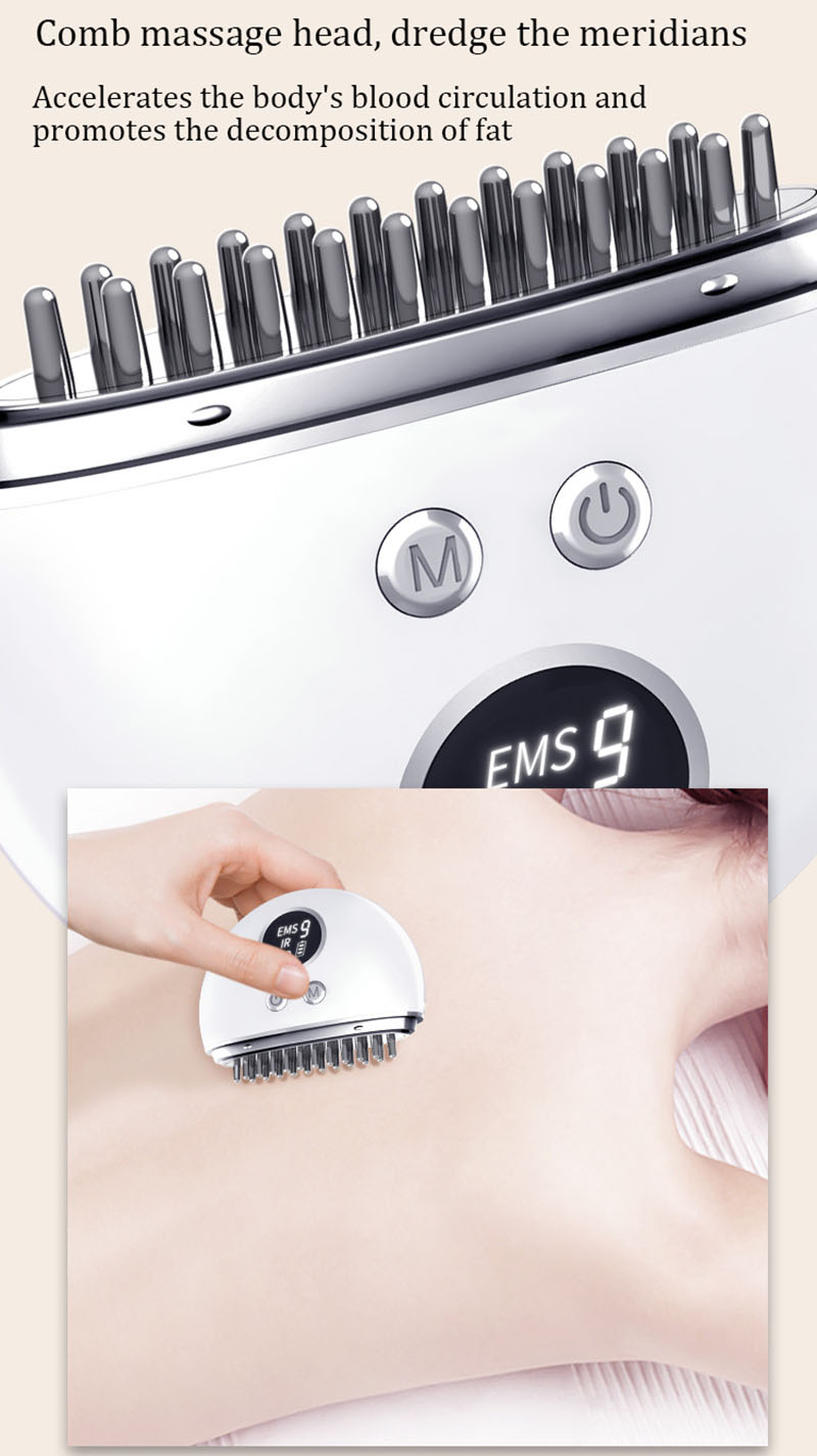 Mikrostroum Vibratioun EMS Kapp Entspanungsmassageapparat Guasha LED Mikrostroum Gesiicht Hals Kierper Haut Lifting R 70% Rabatt_voghion.com