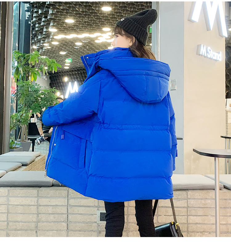Korean-Style Girls' Long Puffer Coat – Premium Polyester Winter Jacket With Hood (130-170cm, High Neck, Windproof, Machine Washable)_voghion.com
