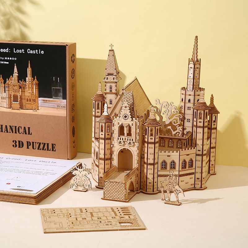 Neu Schloss Holz Montage Modell 3D Handgemachte Spielzeug High-end_voghion.com