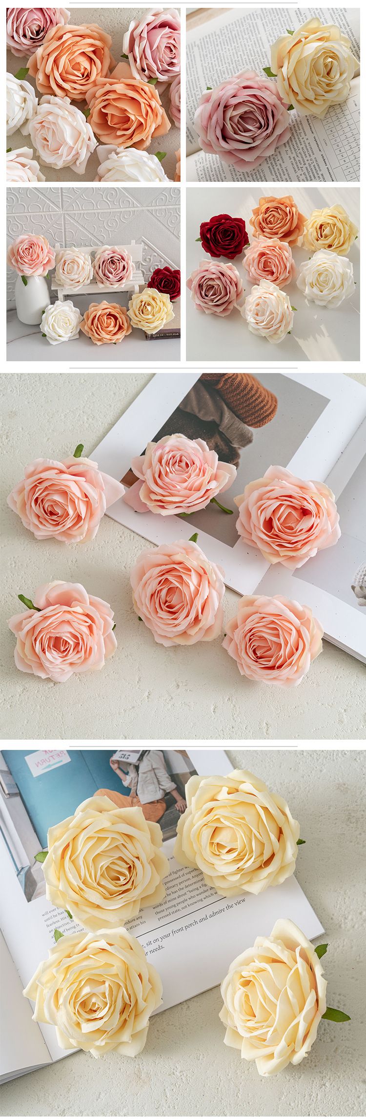 Kunstige og tørkede blomster Kunstig blomst Marshmallow Stjernehimmel Rose Blomsterhode INS-stil Kunstig blomst Hjemmedekorasjon_voghion.com