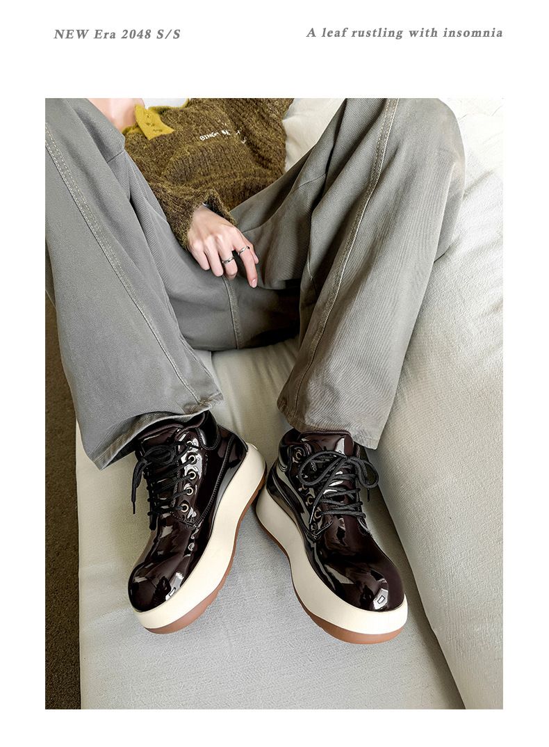 Men's Chunky Derby Boots Retro Motorcycle Style High Top Martin Boots In Yellow/Black/Brown - Fashionable & Comfortable_voghion.com