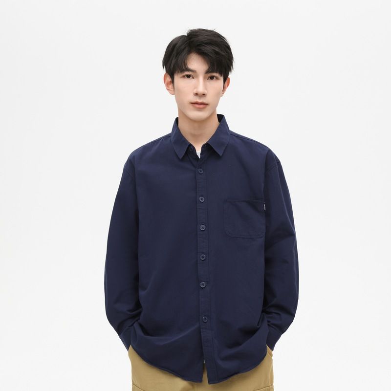 Camicia da uomo a maniche lunghe in cotone CT, nuova moda 2025, comoda e casual, ampia, da uomo, set di capispalla primaverili ed autunnali_voghion.com