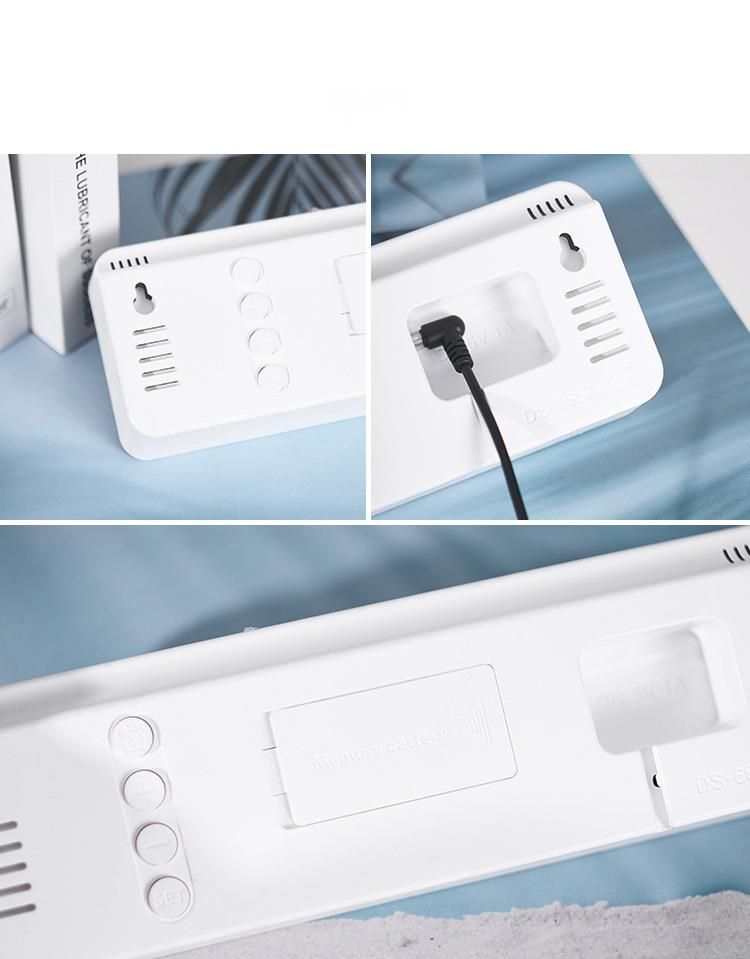 Der heiß verkaufte elektronische, einfache, multifunktionale, rechteckige Wecker mit großer Schrift kann aufgehängt oder aufgestellt werden_voghion.com