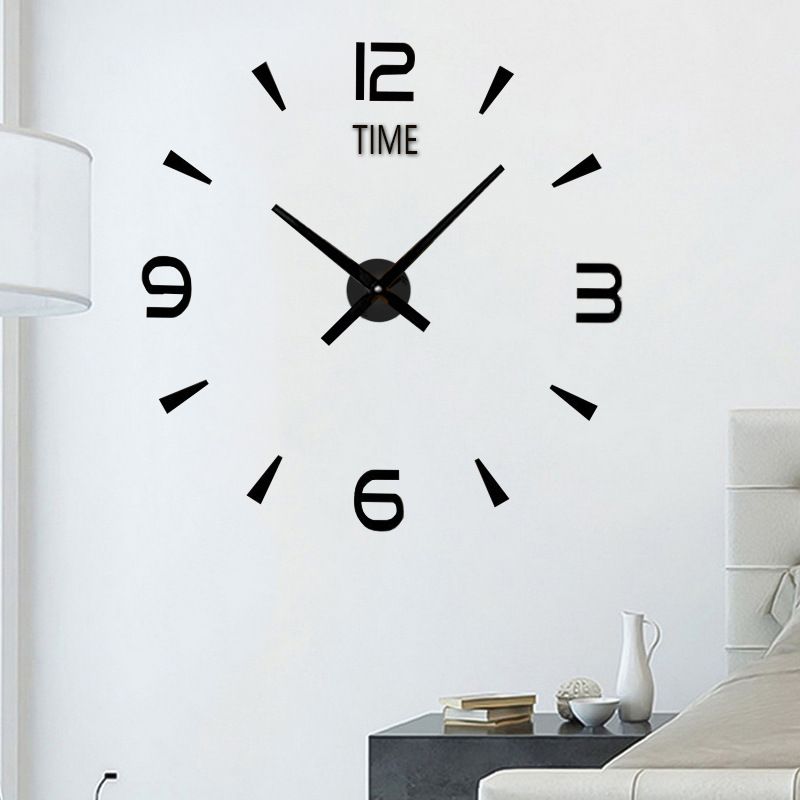 Dreidimensionales Acryl-Wohnzimmer, TV-Hintergrund-Wandaufkleber, leuchtende Uhr, kreative dekorative Uhr_voghion.com